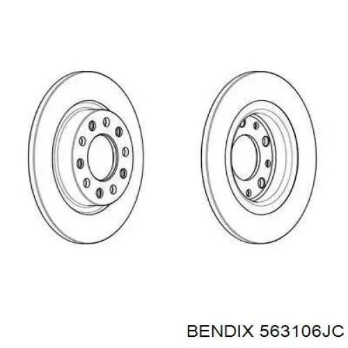 Тормозные диски 563106JC Jurid/Bendix