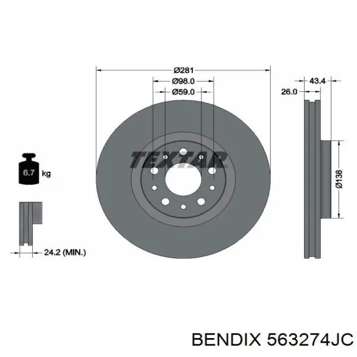 Тормоз дисковый передний TRW DF6933 цена, от 50.22 USD
