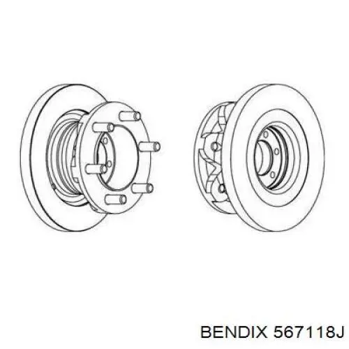 Передние тормозные диски 567118J Jurid/Bendix