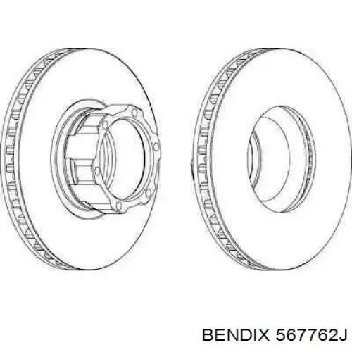 Передние тормозные диски 567762J Jurid/Bendix