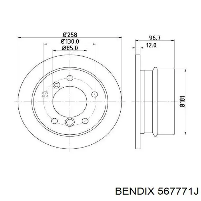 567771J Jurid/Bendix Дисковый тормоз