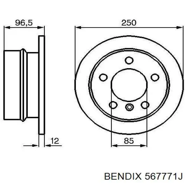 Купить 567771J Jurid/Bendix Диск тормозной задний