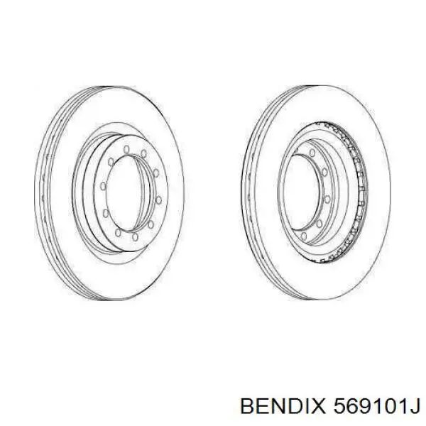 Передние тормозные диски 569101J Jurid/Bendix