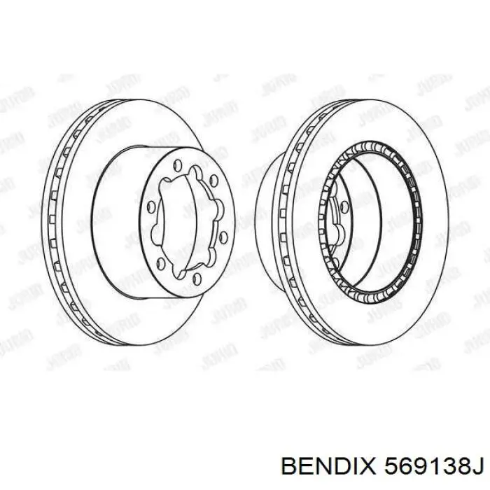 Тормозные диски 569138J Jurid/Bendix