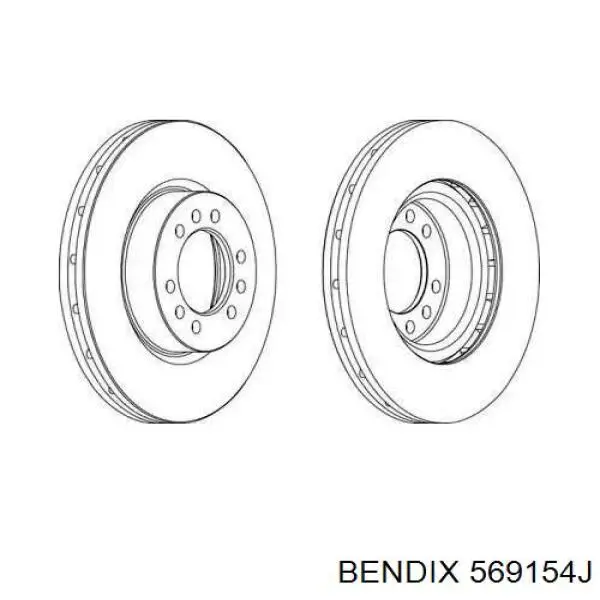 569154J Jurid/Bendix диск тормозной передний