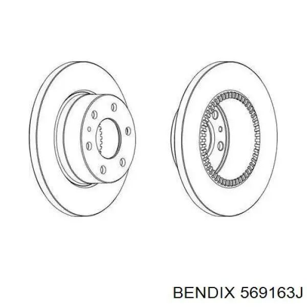 Тормозные диски 569163J Jurid/Bendix