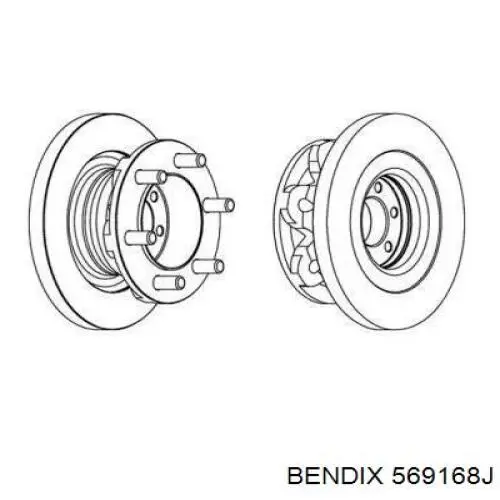 Передние тормозные диски 569168J Jurid/Bendix