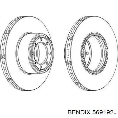 569192J Jurid/Bendix диск тормозной задний