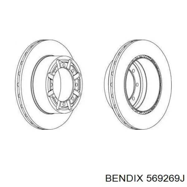 Тормозные диски 569269J Jurid/Bendix