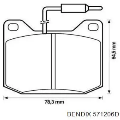 Передние тормозные колодки 571206D Jurid/Bendix