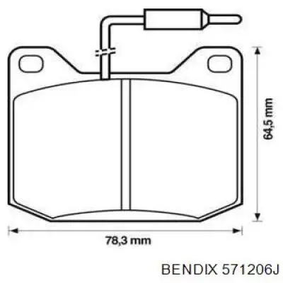 Передние тормозные колодки 571206J Jurid/Bendix