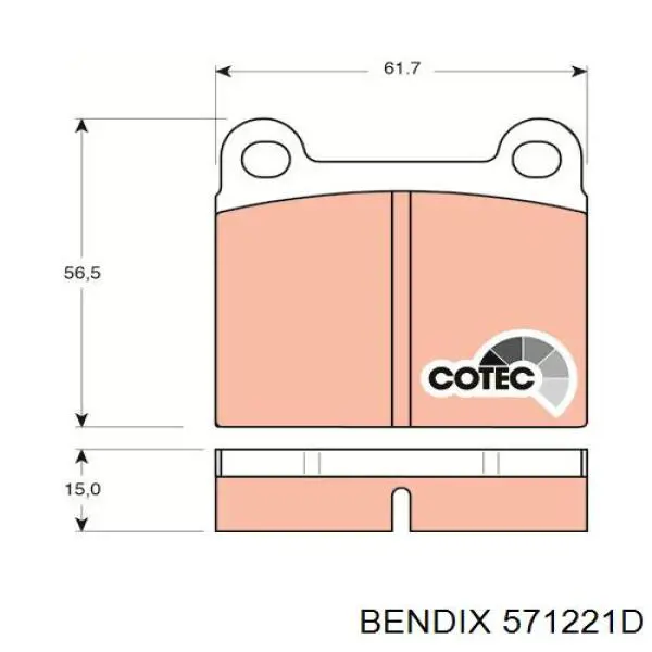 571221D Jurid/Bendix Колодки передние