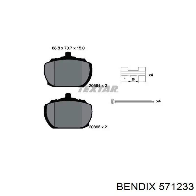 Колодки Jurid/Bendix 571233 цена, от 8.31 USD