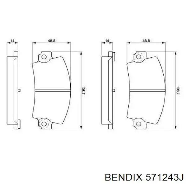 Задние тормозные колодки 571243J Jurid/Bendix