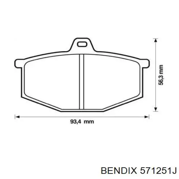 Передние тормозные колодки 571251J Jurid/Bendix