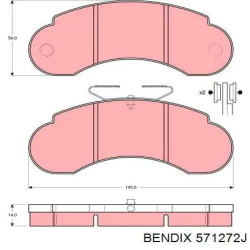 Тормозные колодки Jurid/Bendix 571272J