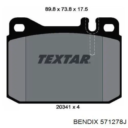 571278J Jurid/Bendix Колодки передние