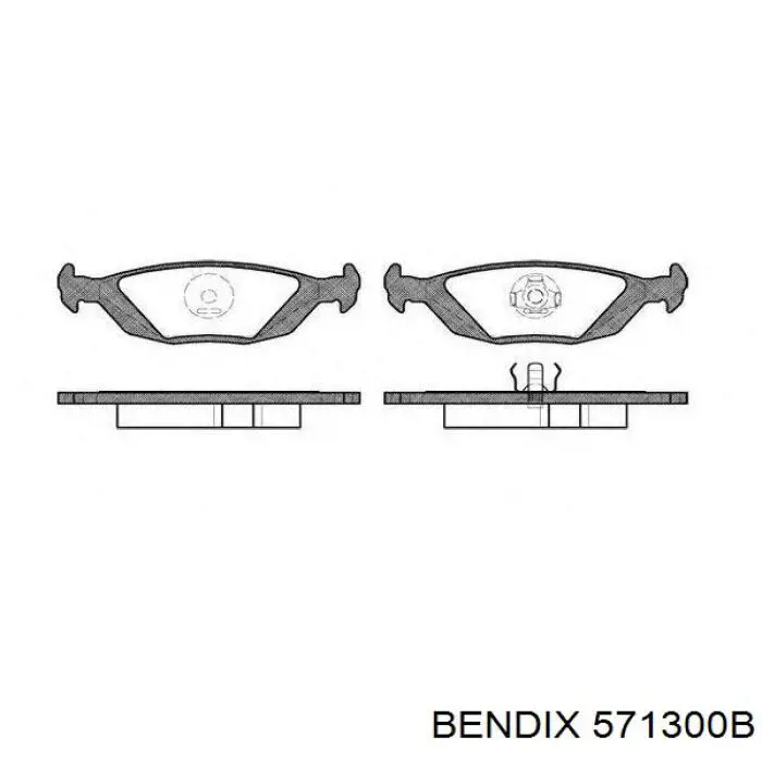 Задние тормозные колодки 571300B Jurid/Bendix