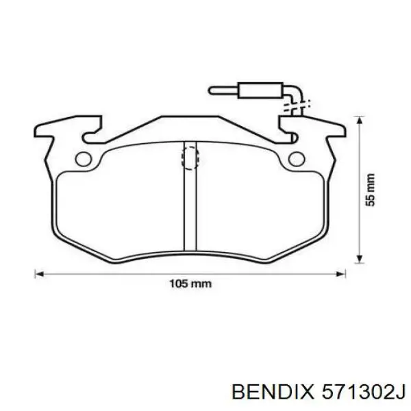 Передние тормозные колодки 571302J Jurid/Bendix