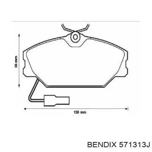 571313J Jurid/Bendix передние тормозные колодки
