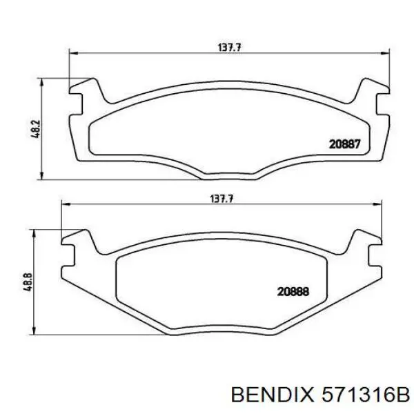 Колодки Jurid/Bendix 571316B цена, от 10.12 USD