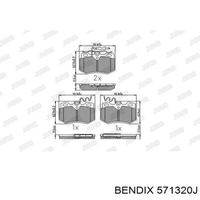 Купить 571320J Jurid/Bendix Колодки тормозные