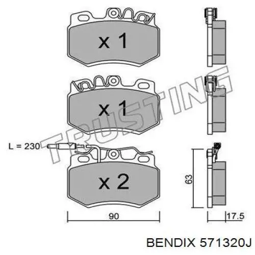 Колодки Jurid/Bendix 571320J цена, от 16.95 USD