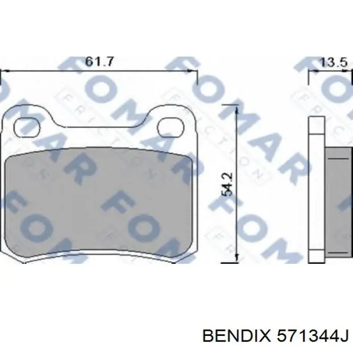 Задние дисковые колодки Jurid/Bendix 571344J