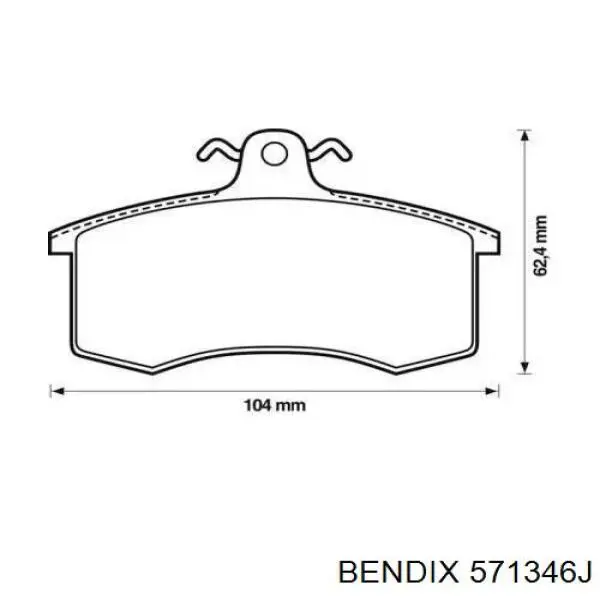 571346J Jurid/Bendix колодки тормозные передние дисковые
