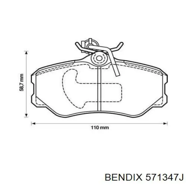 Передние тормозные колодки 571347J Jurid/Bendix