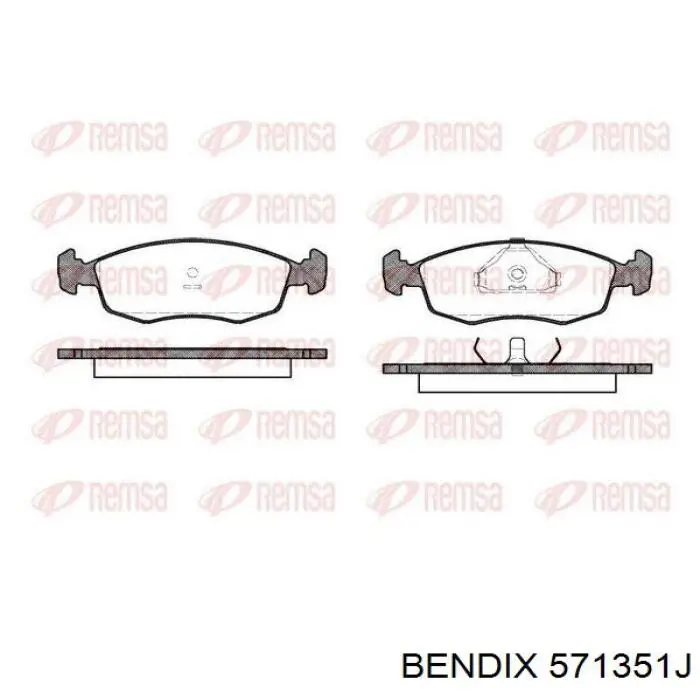 Передние тормозные колодки 571351J Jurid/Bendix