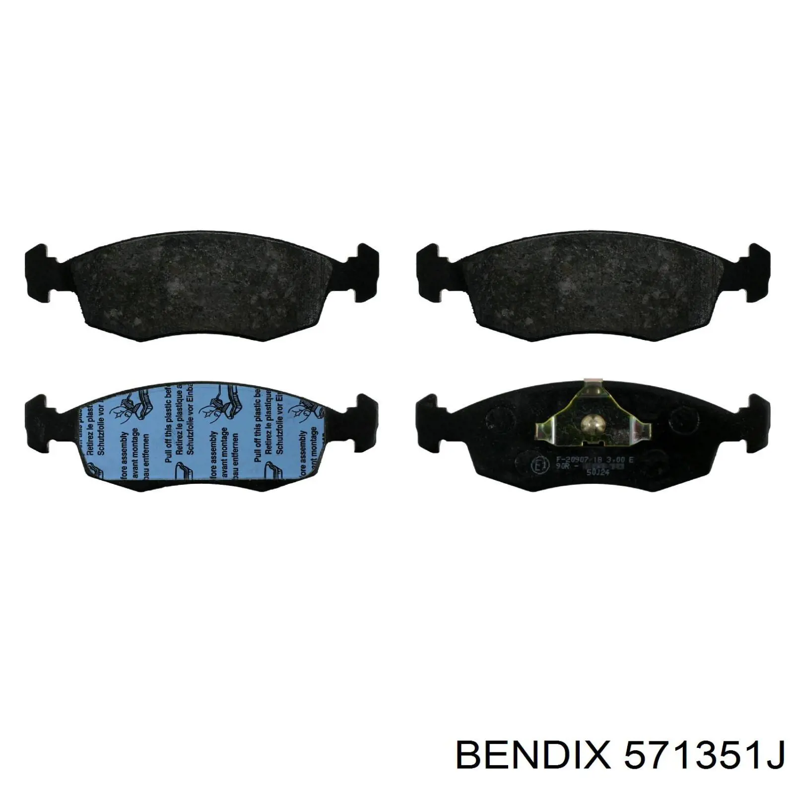 571351J Jurid/Bendix колодки тормозные передние дисковые