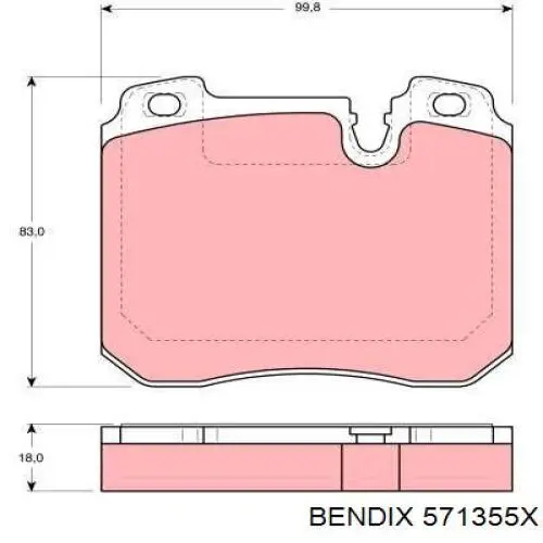 Передние тормозные колодки 571355X Jurid/Bendix