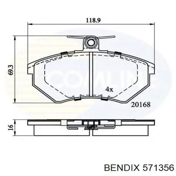 Тормозные колодки Jurid/Bendix 571356