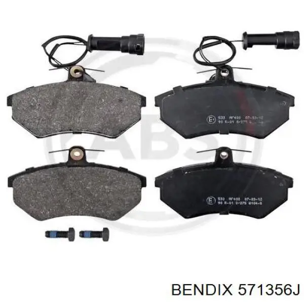 Передние тормозные колодки 571356J Jurid/Bendix