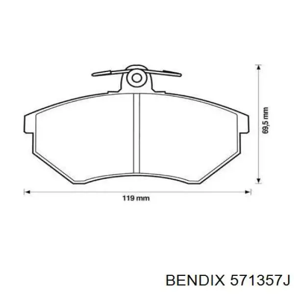 571357J Jurid/Bendix колодки тормозные передние дисковые