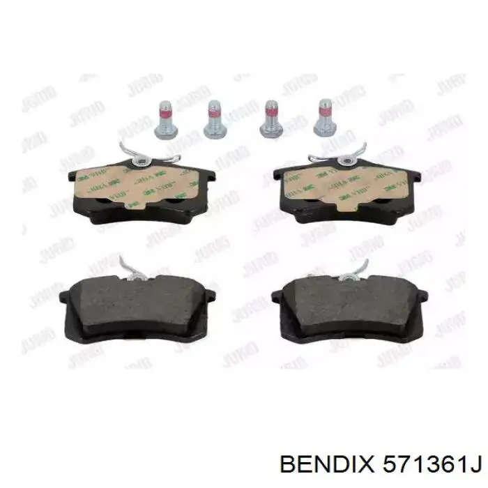 Задние тормозные колодки 571361J Jurid/Bendix