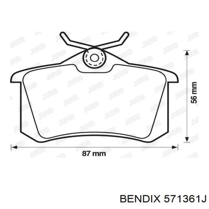 Задние тормозные колодки 571361J Jurid/Bendix