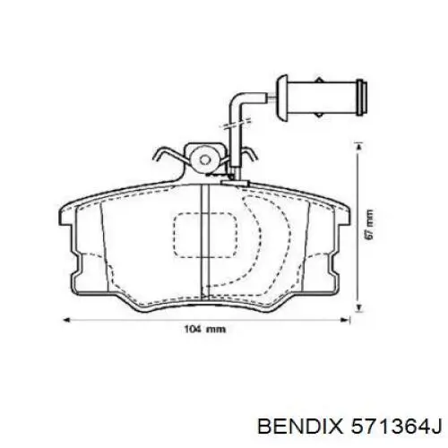 Передние тормозные колодки 571364J Jurid/Bendix