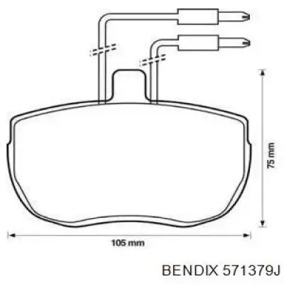 Передние тормозные колодки 571379J Jurid/Bendix