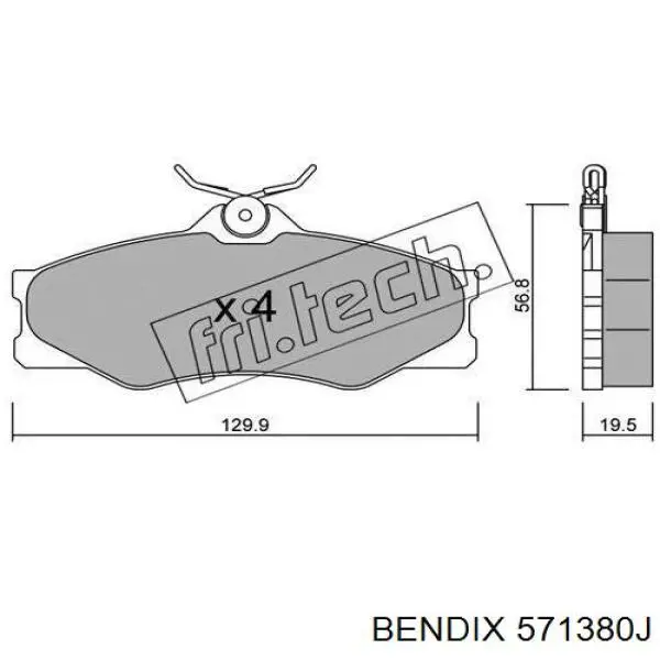 Передние тормозные колодки 571380J Jurid/Bendix