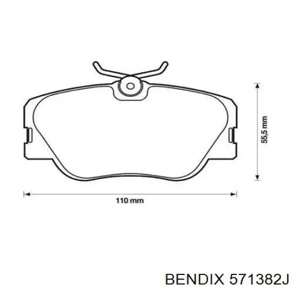 Передние тормозные колодки 571382J Jurid/Bendix