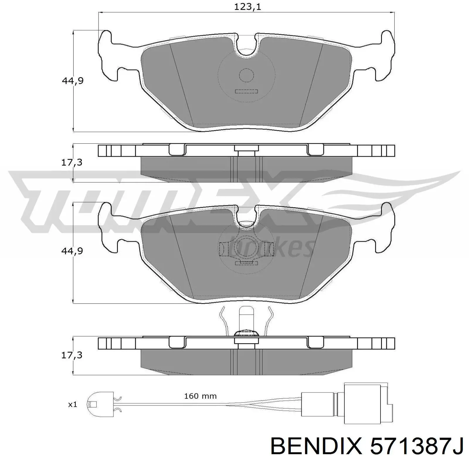 Купить 571387J Jurid/Bendix Колодки тормозные задние, дисковые