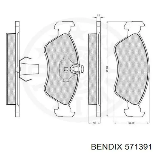 571391 Jurid/Bendix Колодки передние