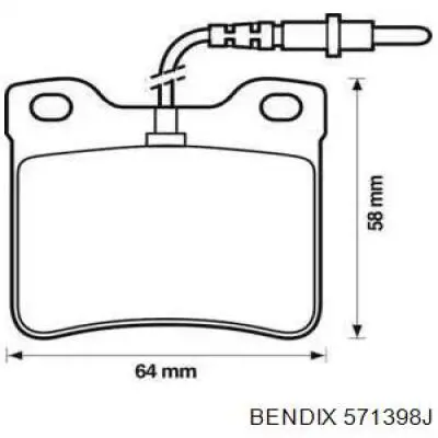 Задние тормозные колодки 571398J Jurid/Bendix