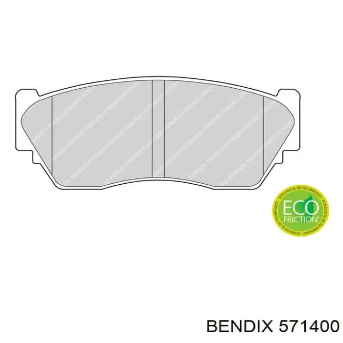 Передние тормозные колодки 571400 Jurid/Bendix