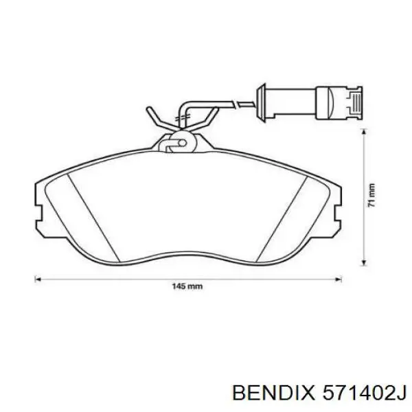 571402J Jurid/Bendix Колодки передние