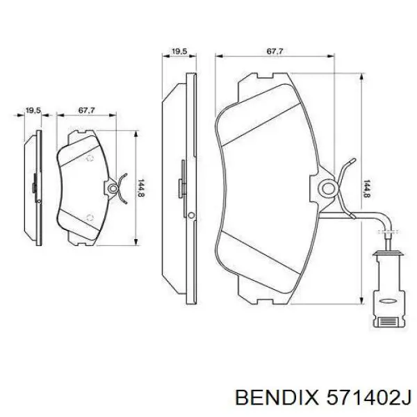 Купить 571402J Jurid/Bendix Колодки тормозные