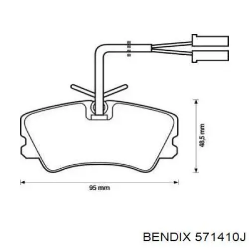 Передние тормозные колодки 571410J Jurid/Bendix