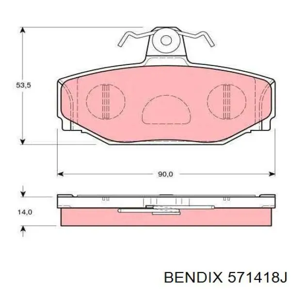 Задние дисковые колодки Jurid/Bendix 571418J